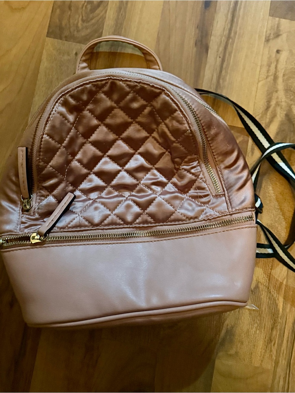Call It Spring Quilted Mini Backpack in Tan Brown